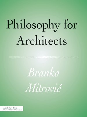 cover image of Philosophy for Architects